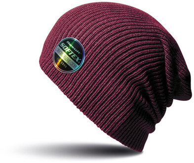 Result Warme gebreide Beanie wintermuts in het aubergine paars voor volwassenen - Damesmutsen / herenmutsen - 100% polyacryl