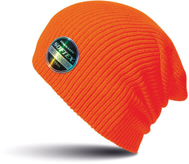 Result Warme gebreide Beanie wintermuts in het fel oranje voor volwassenen - Damesmutsen / herenmutsen - 100% polyacryl
