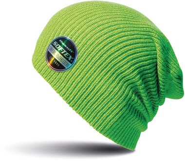 Result Warme gebreide Beanie wintermuts in het lime groen voor volwassenen - Damesmutsen / herenmutsen - 100% polyacryl