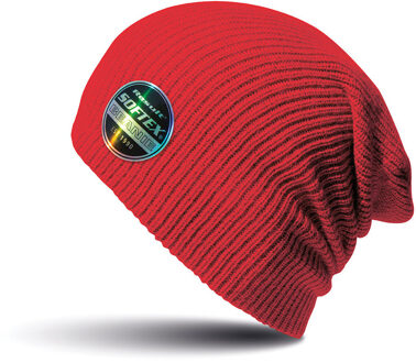 Result Warme gebreide Beanie wintermuts in het rood voor volwassenen - Damesmutsen / herenmutsen - 100% polyacryl