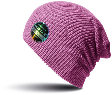 Result Warme gebreide Beanie wintermuts in het roze voor volwassenen - Damesmutsen / herenmutsen - 100% polyacryl