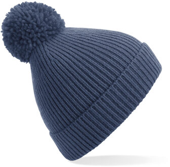 Result Wintermuts - blauw - met pompom - gebreid - voor volwassenen - One size