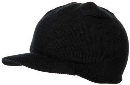 Result Wintermuts met klep - gebreid - zwart - heren/dames - acryl - muts - One size