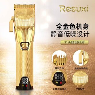 Resuxi K31 Alle Metalen Cordless Clipper 2500 Mah 5 Uur Salon Gebruik Hair Snijden Trimmer Professionele Goud Kapper Mannen haar eu stekker