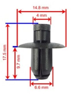 Retainer Beveiligen Push Type Clip Sluiting Voor Hyundai Veracruz Genesis Rio Black Nylon 7Mm 50 Stuks Cowl