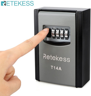 Retekess T14A Wall Mounted Key Storage Organizer Boxes with 4 Digit Combination Lock Spare Keys Organizer Metal Secret Safe Box