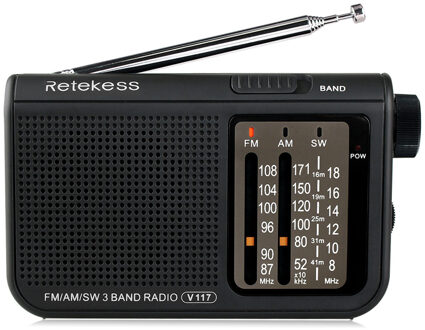 Retekess V117 Analoge Am Fm Radio Transistor Kortegolf Radio Aangedreven Door Aa Batterij Met Grote Knoppen Ideaal Voor Indoor En senior
