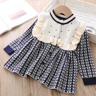 Retentie Herfst En Winter Stijl Koreaanse-Stijl Westerse Stijl Gebreide Jurk kinderen Trui Prinses rok EEN