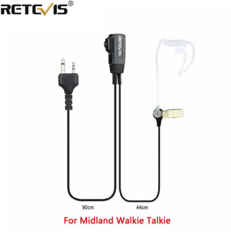 Retevis 2Pin Covert Acoustic Tube Earpiece PTT Microphone Headset For MIDLAND G6/G7/G8 GXT 450/650 LXT80/112 Walkie Talkie