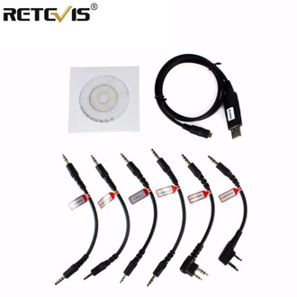 Retevis 6 in 1 USB Programming Cable For TYT Baofeng UV5R Bf888S Retevis RT5R For Kenwood Motorola CP040 For Yaesu Walkie Talkie