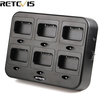 Retevis RTC21 Six-Way Charger/Battery Charger for Retevis RT21/RT24/H777S/RT24V/RT28/RT53 For Hotel/Restaurant Walkie Talkie