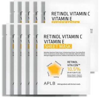 Retinol Vitamin C Vitamin E Sheet Mask Set 25ml x 10 Sheets