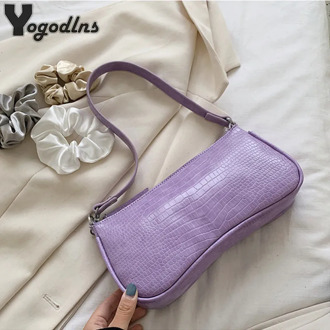 Retro Alligator Pattern Baguette Bags PU Leather Shoulder Bags For Women 2020 Design Luxury Handbags sac Female Casual Bolsa