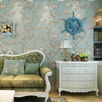 Retro Amerikaanse Behang 3D Idyllische Non Woven Woonkamer Slaapkamer Thuis Tv Achtergrond Europese Behang Luxe Behang 0.53x10m