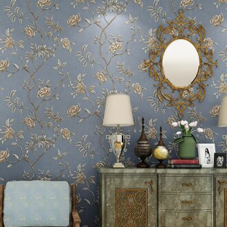 Retro Amerikaanse Behang 3D Idyllische Non Woven Woonkamer Slaapkamer Thuis Tv Achtergrond Europese Behang Luxe Behang 0.53x10m1