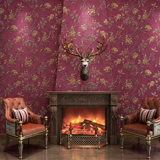 Retro Amerikaanse Behang 3D Idyllische Non Woven Woonkamer Slaapkamer Thuis Tv Achtergrond Europese Behang Luxe Behang 0.53x10m3