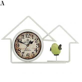 Retro Antieke Ijzeren Mute Desktop Land Huis Wekker Thuis Woonkamer Decor wit A