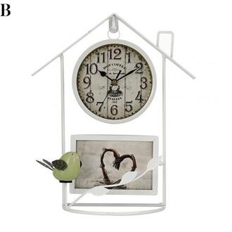 Retro Antieke Ijzeren Mute Desktop Land Huis Wekker Thuis Woonkamer Decor wit B