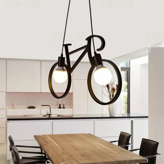 Retro Bicycle Pendant Light Creative Iron Luminaire Living Room Pendant Simple Restaurant Bar Industrial Kitchen Hanging Lamps