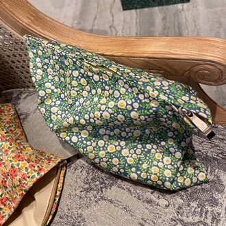 Retro Bloemen Cosmetische Tas Katoen Make Up Organizer Vrouwen Necesserie Beauty Storage Case Grote Reizen Toilettas Waszak 3