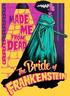 Retro Bride Of Frankenstein Dames T-shirt - Geel - XL