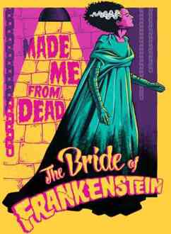 Retro Bride Of Frankenstein T-shirt - Geel - XL