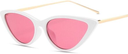 Retro Dames Cateye Zonnebril Vrouwen Cat Eye Zonnebril Kleine Frame Zonnebril Vrouwelijke Bril UV400 05