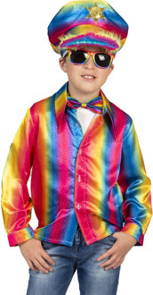 Retro Disco Shirt Rainbow Kind Multikleur - Print