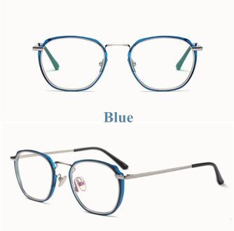 Retro Doorschijnende Glazen Frame Vierkante Platte Spiegel Voor Mannen En Vrouwen Ultra Light Anti-Blauw Kan Worden Uitgerust Met bijziendheid Bril