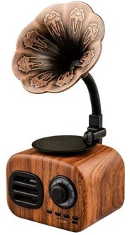 Retro Draadloze Speaker Mini Outdoor Subwoofer Mobiele Telefoon Radio Fonograaf Kaart Audio