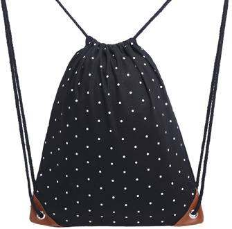 Retro Drawstring Bags Women Men Backpack Canvas Dots Printing Backpack For Teenagers School Shoulder Bag Travel Storage Pouch