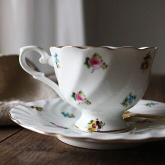 Retro Europese Creativiteit Cup Schotel Porselein Eco Vriendelijke Koffiekopje Handgemaakte Reuseable Canecas Interieur Decoratie EK50BD