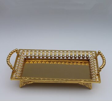 Retro Europese Stijl Lade Plaat Serveren Fruit Snack Gerechten Salade goud 30x18cm