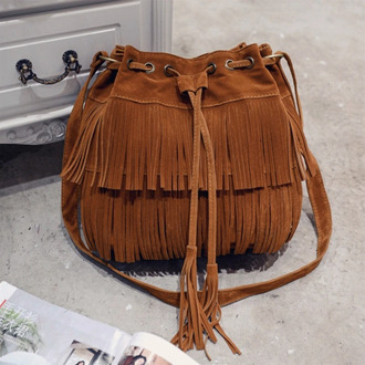 Retro Faux Suede Fringe Women Messenger Bags Tote New Handbag Tassel Shoulder Handbags Crossbody Bag Bolsa Feminina