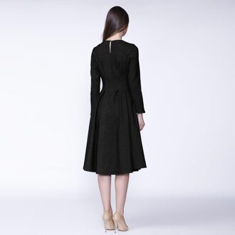 Retro fit-and-flare jurk - maat Zwart