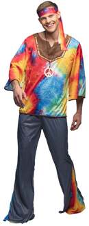 Retro Flower Power Kostuum Man Marley Multikleur - Print
