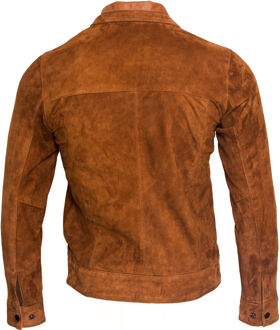 Retro geit suède bikerjack - maat 2XL Bruin