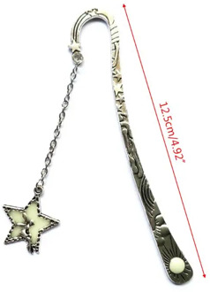 Retro Glow In The Dark Reading Bookmark Sun And Moon Stars And Luminous Flying Man Long Chain Hairpin Luminous Beautiful And