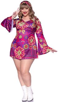 Retro GoGo Jurkje Plussize Multikleur - Print