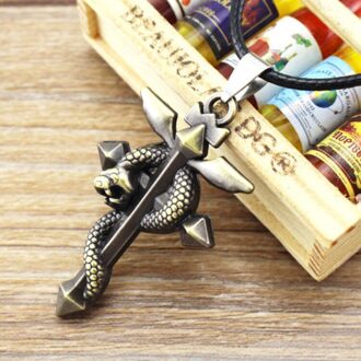 Retro Gothic Kruisbeeld Snake Hanger Punk Dominante Mannen Ketting Trend Mannen Hip Hop Motorfiets Party Sieraden Accessoires bronzen kleur