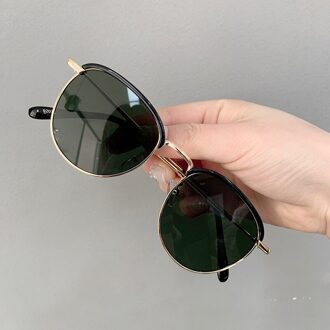 Retro Half Frame Ronde Ins Ronde Gezicht Zonnebril Vrouwen Zonnebril Vintage Lady Eyewear Driver Bril Auto Accessoires groen 1stk