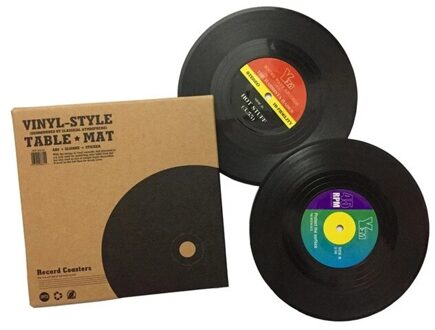 Retro Hittebestendige Vintage Cd Vinyl Record Drankjes Non Slip Pad Vinyl Lakens Thuis Cup Koffie Stand Voor Mok 2 stk willekeurig