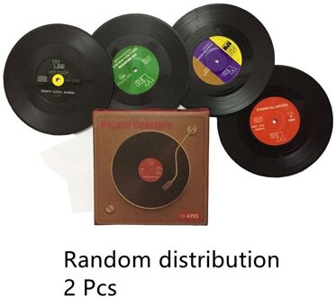 Retro Hittebestendige Vintage Cd Vinyl Record Drankjes Non Slip Pad Vinyl Lakens Thuis Cup Koffie Stand Voor Mok 4 stk willekeurig