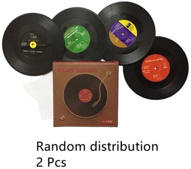 Retro Hittebestendige Vintage Cd Vinyl Record Drankjes Non Slip Pad Vinyl Lakens Thuis Cup Koffie Stand Voor Mok 4 stk willekeurig
