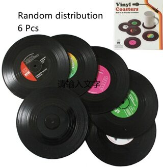 Retro Hittebestendige Vintage Cd Vinyl Record Drankjes Non Slip Pad Vinyl Lakens Thuis Cup Koffie Stand Voor Mok 6 stk willekeurig