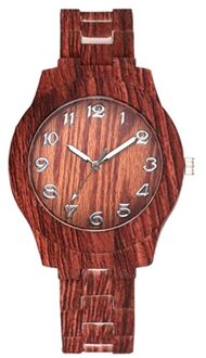 Retro Hout Textuur Quartz Horloge Arabische Cijfers Legering Dial Lederen Riem Mannen En Vrouwen Horloge Relogio Feminino