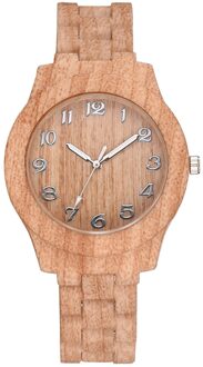 Retro Hout Textuur Quartz Horloge Arabische Cijfers Legering Dial Lederen Riem Mannen En Vrouwen Horloge Relogio Feminino