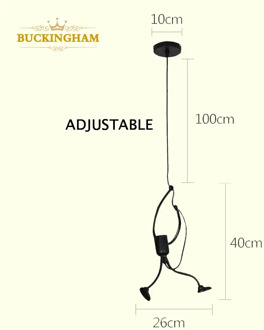 retro iron man pendant lights nordic pendant light hanging lamp creative little man climbing hanger for baby kid room metal lamp