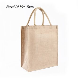 Retro Jute Zak Eco Vriendelijke Waterdichte Jute Grote Capaciteit Handtas Wedding Party Verpakking Draagbare Herbruikbare Boodschappentas