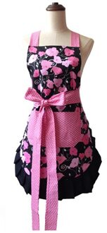 Retro Keuken Schort Vrouw Flirty Witte Schort Frosted Cupcake Gestreepte Stip Verstoorde Salon Avental De Cozinha Divertido (2)